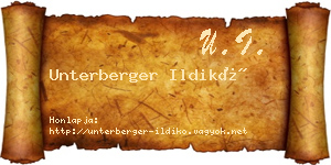 Unterberger Ildikó névjegykártya